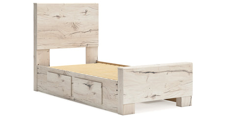 Lawroy Light Natural Twin Panel Bed with Dresser from Ashley - Luna Furniture