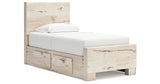 Lawroy Twin Panel Bed with Nightstand in Light Natural from Ashley Furniture - Luna Furniture