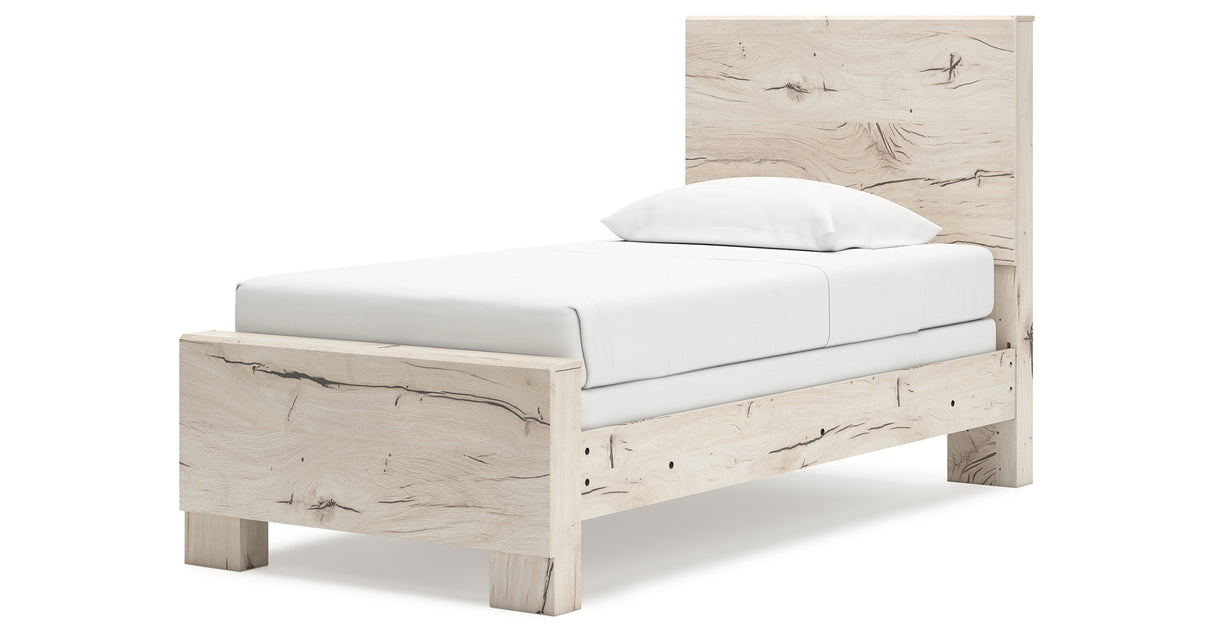 Lawroy Twin Panel Bed with Dresser and 2 Nightstands in Light Natural from Ashley - Luna Furniture