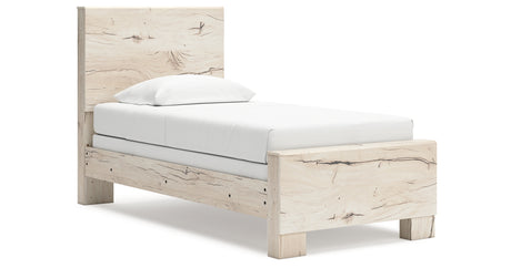 Lawroy Light Natural Twin Panel Bed from Ashley Furniture - Luna Furniture