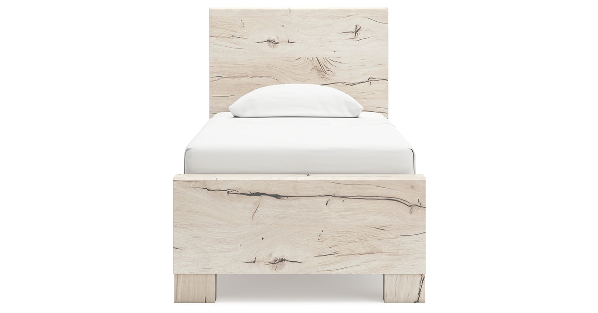 Lawroy Twin Panel Bed with Dresser and 2 Nightstands in Light Natural from Ashley - Luna Furniture