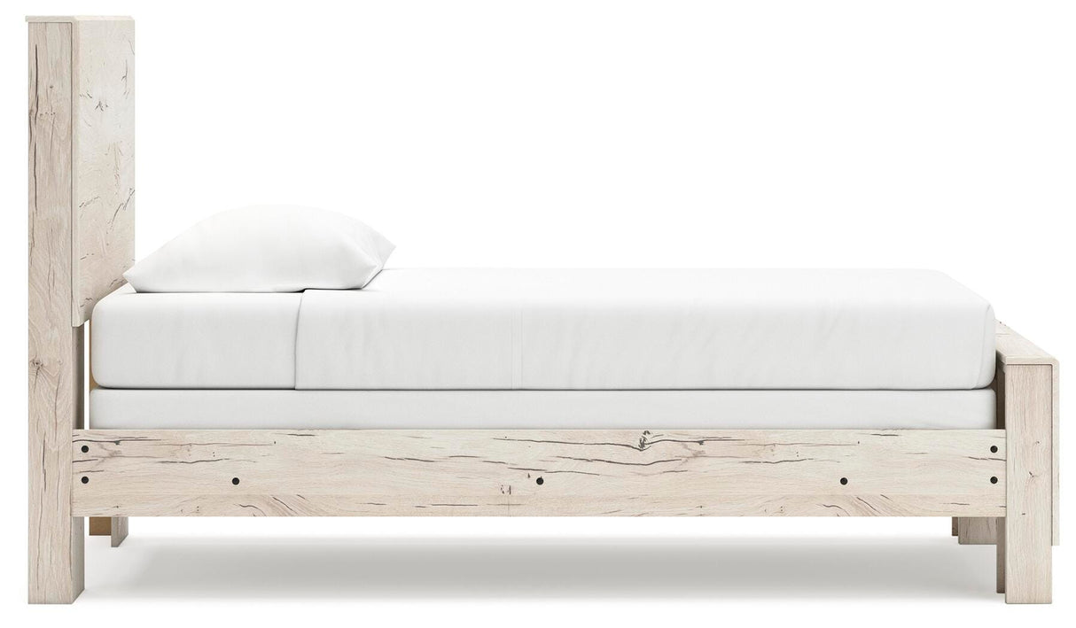 Lawroy Light Natural Twin Panel Bed, Dresser and Mirror from Ashley Furniture - Luna Furniture