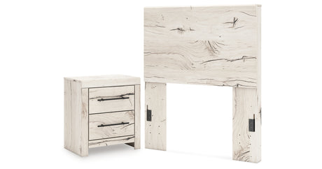 Lawroy Twin Panel Headboard with Nightstand in Light Natural from Ashley - Luna Furniture
