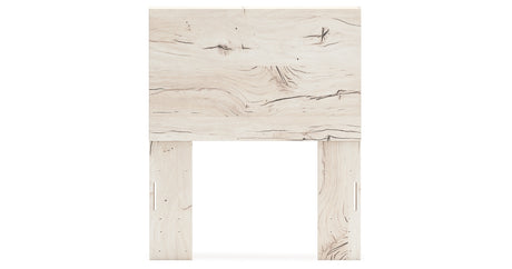 Lawroy Twin Panel Headboard with Mirrored Dresser and Nightstand in Light Natural from Ashley - Luna Furniture