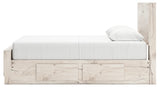 Lawroy Light Natural Storage Panel Bedroom Set with 4 Side Drawers from Ashley - Luna Furniture