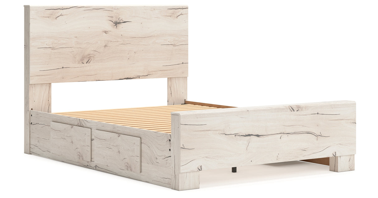 Lawroy Light Natural Full Storage Platform Bed with 4 Drawers from Ashley Furniture - Luna Furniture