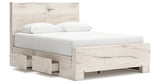 Lawroy Light Natural Queen Panel Bed with Mirrored Dresser, Chest and 2 Nightstands from Ashley - Luna Furniture