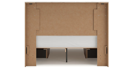 Lawroy Light Natural Full Storage Platform Bed with 4 Drawers from Ashley Furniture - Luna Furniture