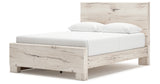 Lawroy Light Natural Queen Panel Bed with Mirrored Dresser, Chest and 2 Nightstands from Ashley - Luna Furniture