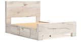 Lawroy Queen Panel Bed with Mirrored Dresser in Light Natural from Ashley - Luna Furniture