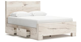 Lawroy Light Natural Queen Panel Bed with Mirrored Dresser, Chest and Nightstand from Ashley - Luna Furniture