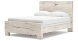 Lawroy Queen Panel Bed with Mirrored Dresser and Nightstand in Light Natural from Ashley - Luna Furniture