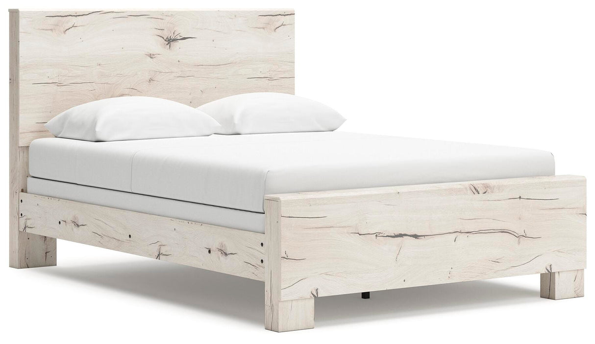 Lawroy Light Natural Queen Panel Bed, Dresser and Mirror from Ashley Furniture - Luna Furniture