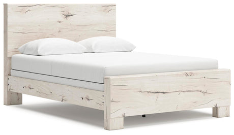 Lawroy Light Natural Queen Panel Bed, Dresser and Mirror from Ashley - Luna Furniture