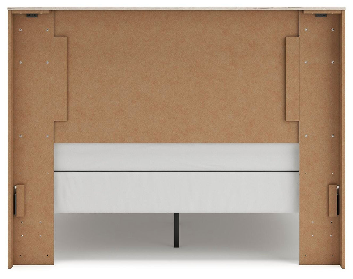 Lawroy Light Natural Queen Panel Bed, Dresser and Mirror from Ashley Furniture - Luna Furniture