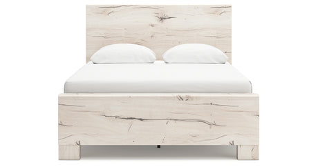Lawroy Queen Panel Bed with 2 Nightstands in Light Natural from Ashley Furniture - Luna Furniture
