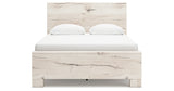Lawroy Queen Panel Bed with Mirrored Dresser and Nightstand in Light Natural from Ashley - Luna Furniture