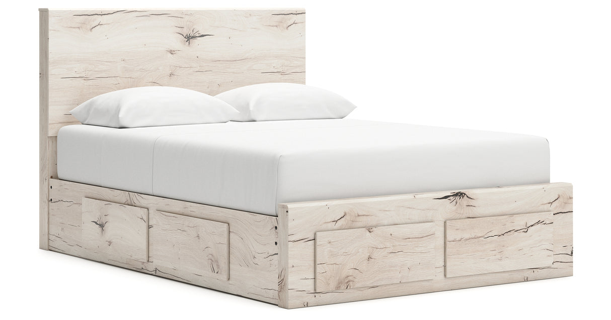 Lawroy Light Natural Queen Storage Platform Bed with 6 Drawers from Ashley - Luna Furniture