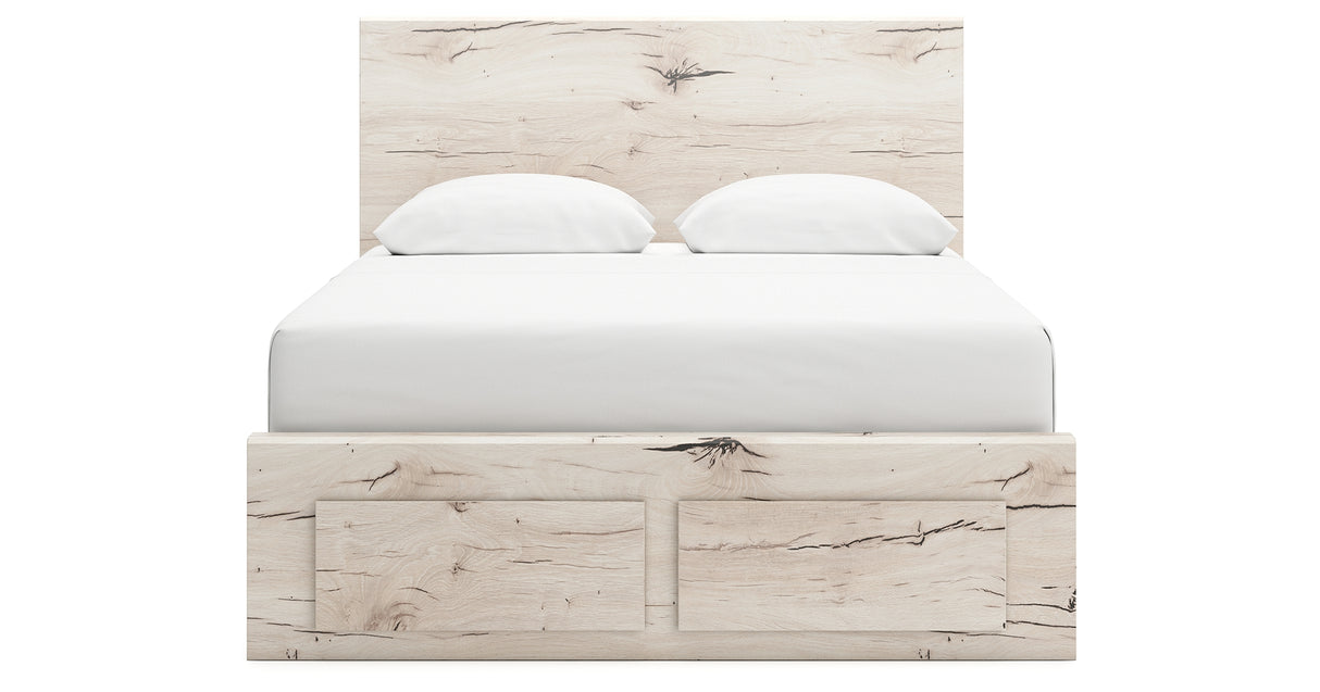 Lawroy Light Natural Queen Storage Platform Bed with 6 Drawers from Ashley - Luna Furniture