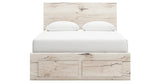 Lawroy Light Natural Queen Storage Platform Bed with 6 Drawers from Ashley - Luna Furniture