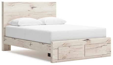 Lawroy Light Natural Queen Panel Storage Bed, Dresser, Mirror, Chest and Nightstand from Ashley - Luna Furniture