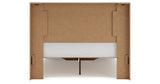 Lawroy Queen Panel Storage Bed with Mirrored Dresser and 2 Nightstands in Light Natural from Ashley - Luna Furniture