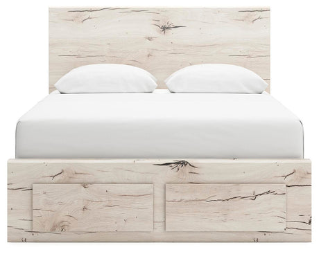 Lawroy Light Natural Queen Panel Storage Bed, Dresser, Mirror, Chest and Nightstand from Ashley - Luna Furniture