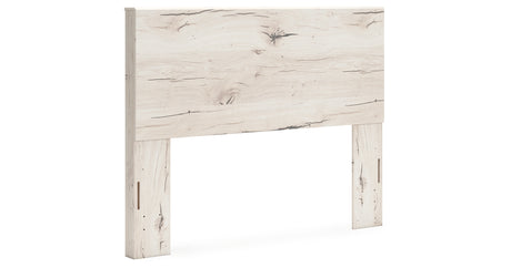Lawroy Queen Panel Headboard with Mirrored Dresser and Nightstand in Light Natural from Ashley - Luna Furniture
