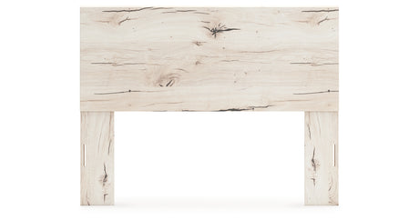 Lawroy Queen Panel Headboard with Mirrored Dresser in Light Natural from Ashley - Luna Furniture