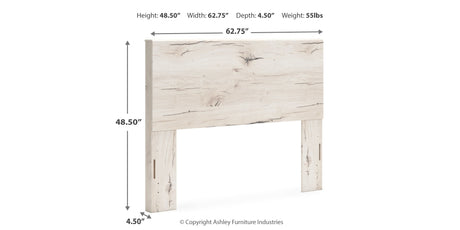 Lawroy Queen Panel Headboard with Mirrored Dresser and Nightstand in Light Natural from Ashley - Luna Furniture
