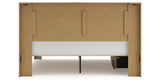 Lawroy King Panel Bed with Mirrored Dresser and Nightstand in Light Natural from Ashley - Luna Furniture