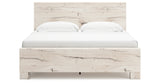 Lawroy King Panel Bed with Mirrored Dresser and Nightstand in Light Natural from Ashley - Luna Furniture