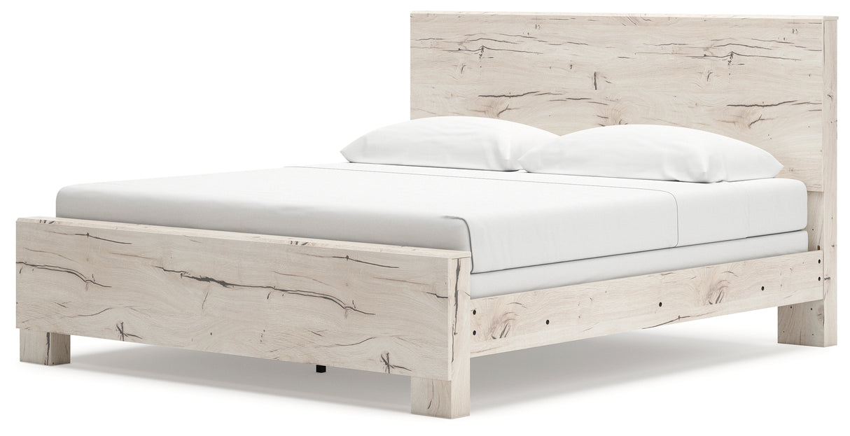 Lawroy Light Natural King Panel Bed, Dresser, Mirror and Nightstand from Ashley - Luna Furniture