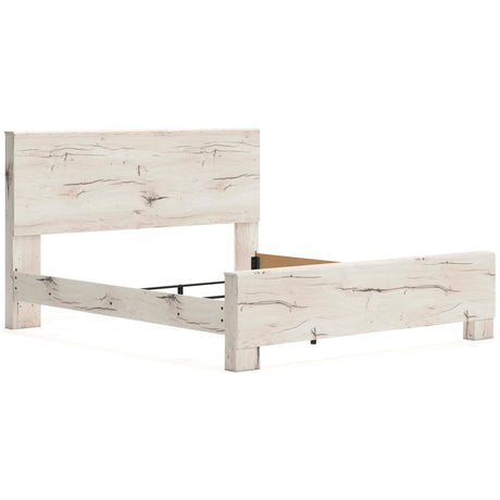 Lawroy King Panel Headboard with 2 Nightstands in Light Natural from Ashley - Luna Furniture
