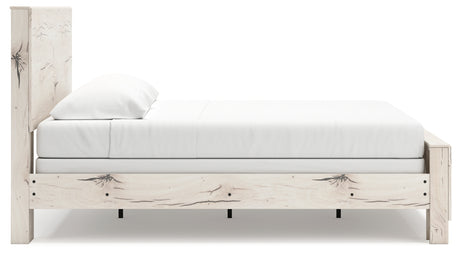 Lawroy Light Natural King Panel Bed, Dresser, Mirror and Nightstand from Ashley - Luna Furniture