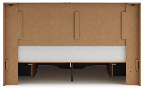 Lawroy Light Natural King Panel Storage Bed, Dresser and Mirror from Ashley - Luna Furniture