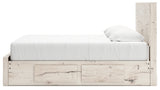 Lawroy Light Natural King Panel Storage Bed, Dresser and Mirror from Ashley - Luna Furniture