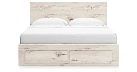 Lawroy Light Natural King Storage Platform Bed from Ashley Furniture - Luna Furniture