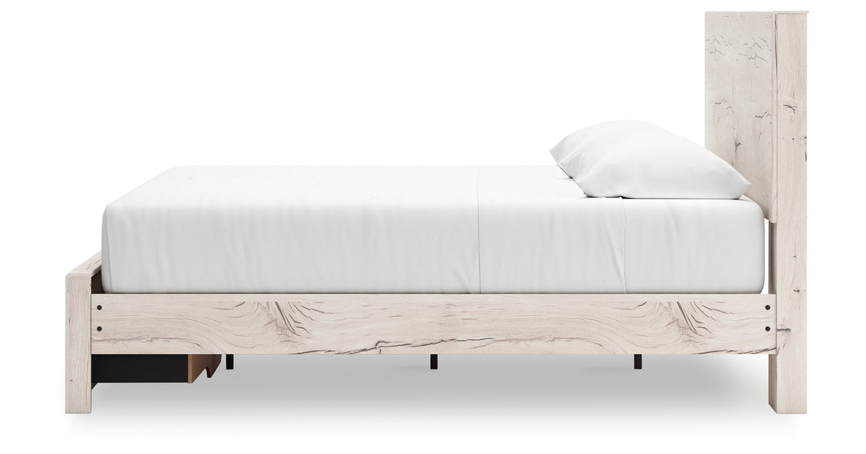 Lawroy King Panel Storage Bed with Dresser in Light Natural from Ashley - Luna Furniture