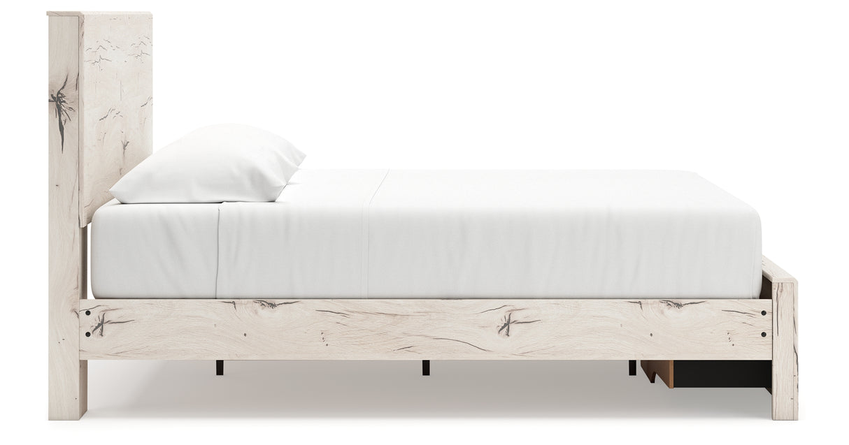 Lawroy Light Natural King Storage Platform Bed from Ashley Furniture - Luna Furniture
