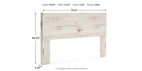 Lawroy King Panel Headboard with Mirrored Dresser, Chest and Nightstand in Light Natural from Ashley - Luna Furniture