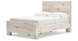 Lawroy Full Panel Bed with Mirrored Dresser and 2 Nightstands in Light Natural from Ashley - Luna Furniture