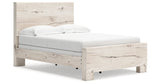 Lawroy Full Panel Bed with Mirrored Dresser, Chest and Nightstand in Light Natural from Ashley - Luna Furniture
