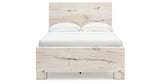 Lawroy Full Panel Bed with Mirrored Dresser in Light Natural from Ashley Furniture - Luna Furniture