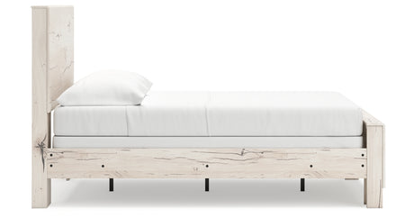 Lawroy Full Panel Bed with Mirrored Dresser and 2 Nightstands in Light Natural from Ashley - Luna Furniture