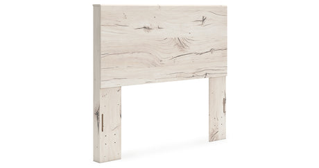 Lawroy Full Panel Headboard with Mirrored Dresser in Light Natural from Ashley - Luna Furniture