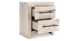 Lawroy Full Panel Headboard with Mirrored Dresser and Nightstand in Light Natural from Ashley - Luna Furniture