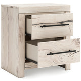 Lawroy Light Natural Storage Panel Bedroom Set with 2 One-Side Drawers from Ashley - Luna Furniture