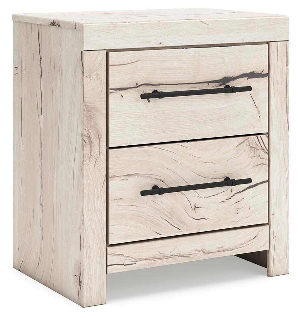 Lawroy Light Natural King Panel Bed, Dresser, Mirror and Nightstand from Ashley - Luna Furniture
