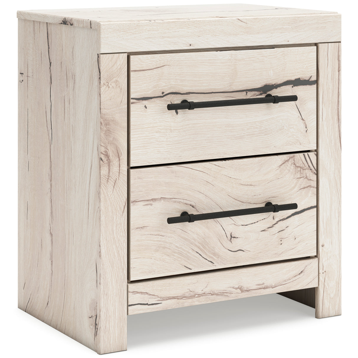 Lawroy Light Natural Storage Panel Bedroom Set with 2 One-Side Drawers from Ashley - Luna Furniture